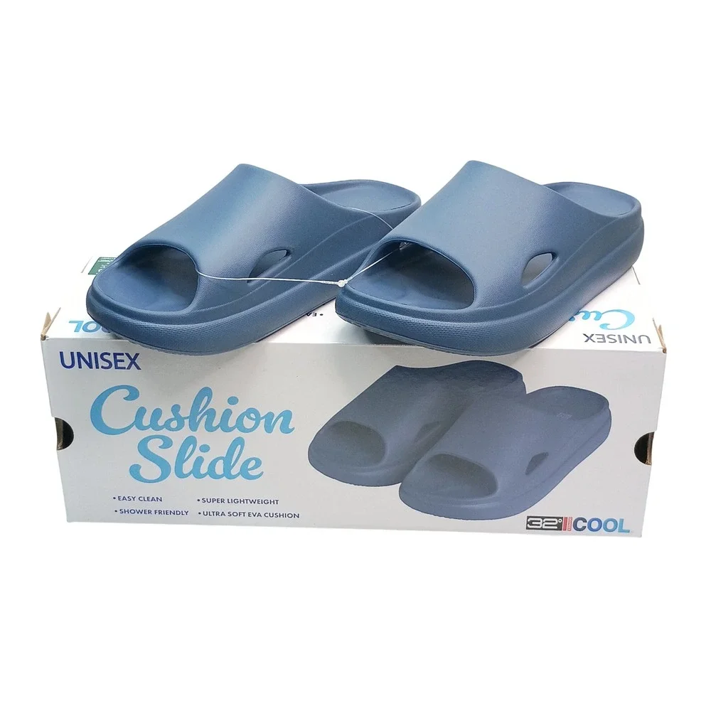 32 Degrees Cool Cushion Slides Men Size 7-8 Womens 9-10 Navy Blue EVA Sandals